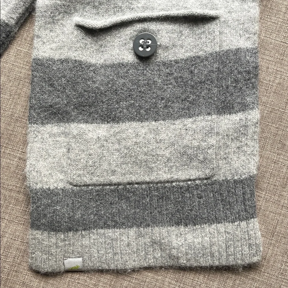 Horny Toad & Co. Wool & Angora Blend Scarf with Pockets Gray Striped